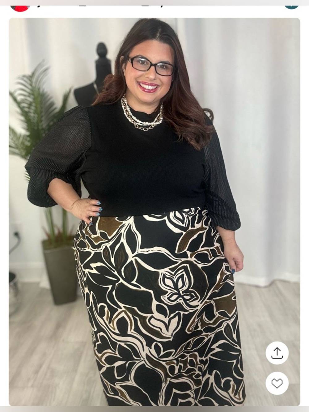 Plus  Floral Maxi Skirt